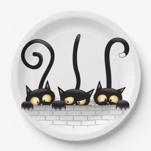 Katten Ondeugende, Speelse en Grappige Karakters Papieren Bordje (Voorkant)