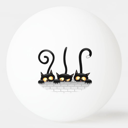 Katten Ondeugende, Speelse en Grappige Karakters Pingpongballen (Voorkant)