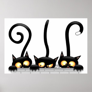 Katten Ondeugende, Speelse en Grappige Karakters Poster