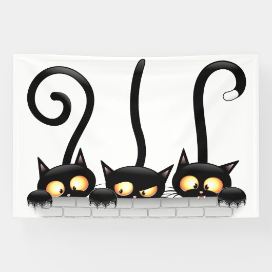 Katten Ondeugende, Speelse en Grappige Karakters Spandoek (Horizontaal)