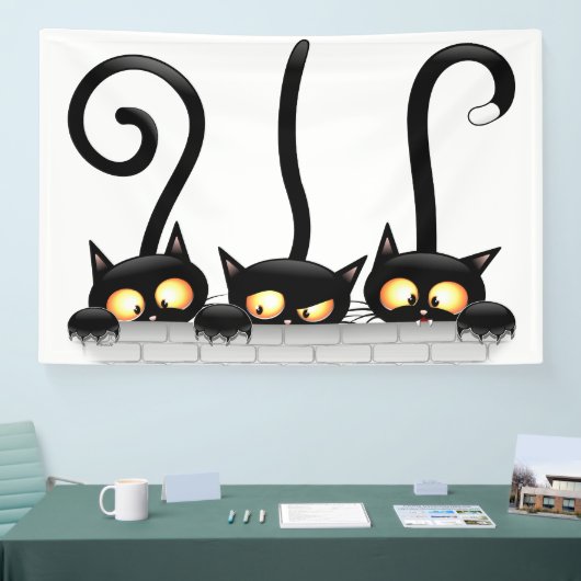 Katten Ondeugende, Speelse en Grappige Karakters Spandoek (Beurs)