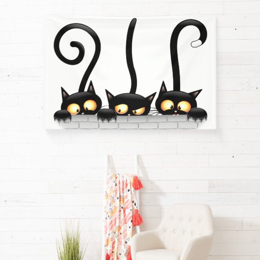 Katten Ondeugende, Speelse en Grappige Karakters Spandoek (Insitu)