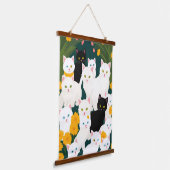 Katten ontmoeten de groep hangend wandkleed (Gebogen)