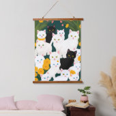 Katten ontmoeten de groep hangend wandkleed (Slaapkamer)