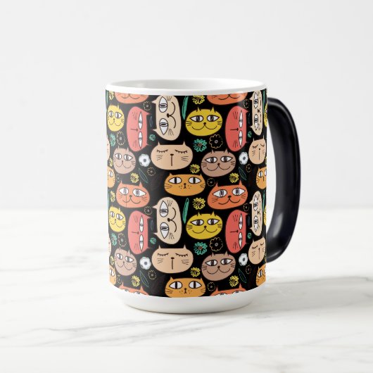 Katten ontwerp magische mok (Voorkant rechts)