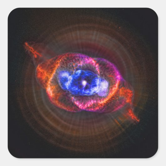 Katten Oog Nebula Vierkante Sticker (Voorkant)
