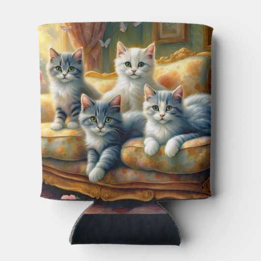 Katten op de bank - leuke scène in  look blikjeskoeler (Achterkant)