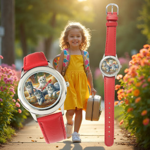 Katten op de bank - leuke scène in look horloge