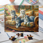 Katten op de bank - leuke scène in  look legpuzzel