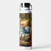 Katten op de bank - leuke scène in  look waterfles (Achterkant)