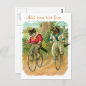  katten op de fiets briefkaart (Voorkant / Achterkant)