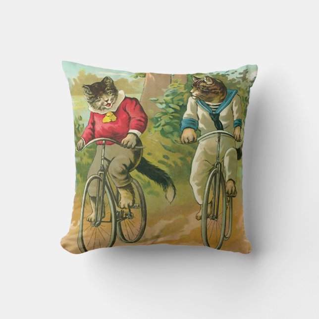  katten op de fiets kussen (Voorkant)