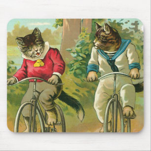 katten op de fiets muismat