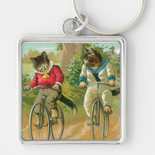 katten op de fiets sleutelhanger