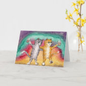 Katten op de KAART van de geboortedag (Gele Bloem)