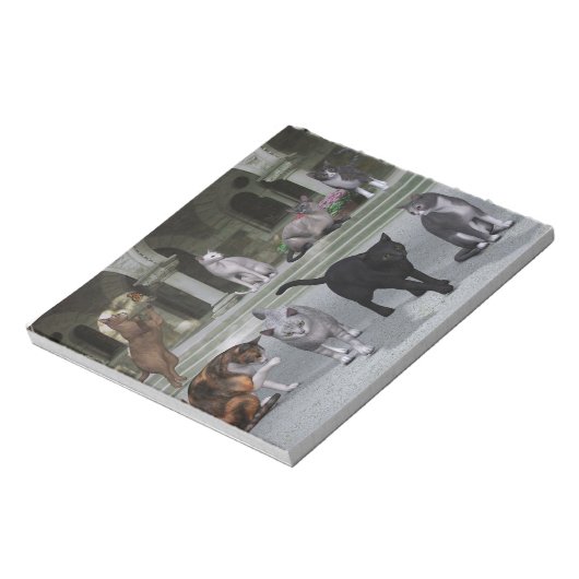 Katten op de Palace Stappen Notitieblok (Gedraaid)