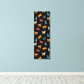 Katten op de zwarte canvas afdruk (Insitu (Houten vloer))