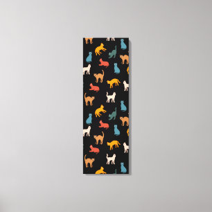 Katten op de zwarte canvas afdruk