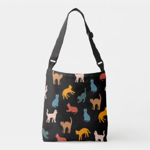 Katten op de zwarte crossbody tas