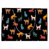 Katten op de zwarte groot cadeauzakje (Achterkant)