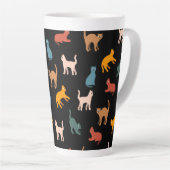 Katten op de zwarte latte mok (Rechterhoek)