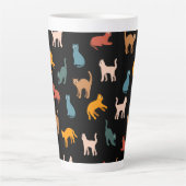 Katten op de zwarte latte mok (Voorkant)