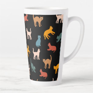 Katten op de zwarte latte mok