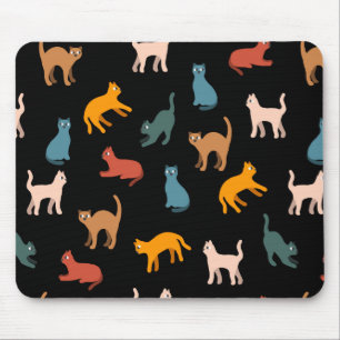 Katten op de zwarte muismat
