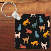 Katten op de zwarte sleutelhanger (Voorkant)
