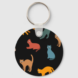 Katten op de zwarte sleutelhanger