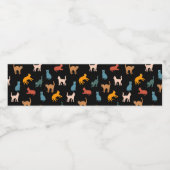 Katten op de zwarte waterfles etiket (Enkel label)