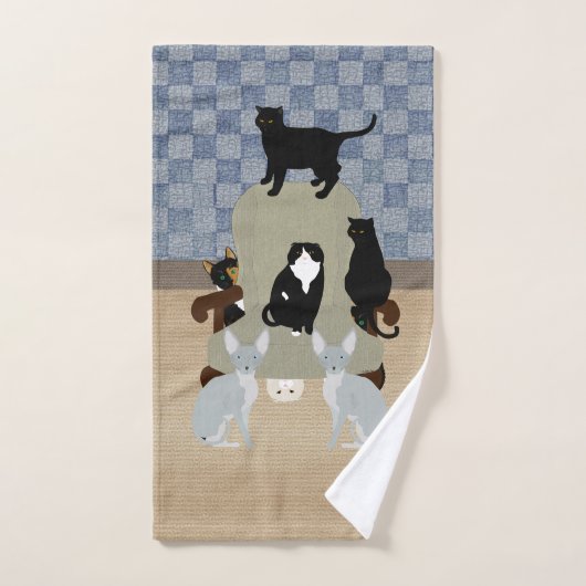 Katten op een grote stoel handdoek (Handdoek)
