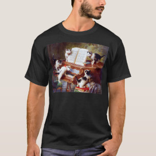 Katten op een Piano-Vintage T-shirt