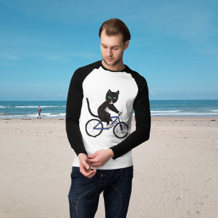 Katten op fietsen met kattensportfietser t-shirt