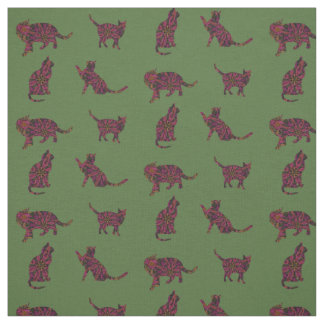 Katten op groen stof