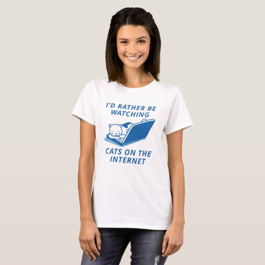Katten op internet t-shirt (Voorkant volledig)