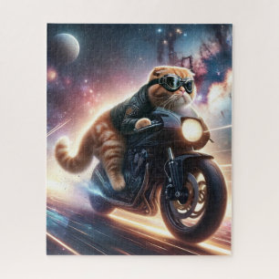 Katten op motorfiets legpuzzel