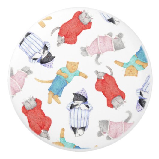 KATTEN PAJAMAS Ceramic Drawer Knob Keramische Knop (Voorkant)