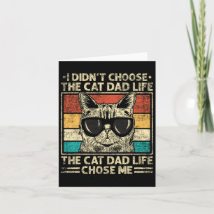Katten papa T-shirts voor mannen Funny Cat Dad Vad Kaart