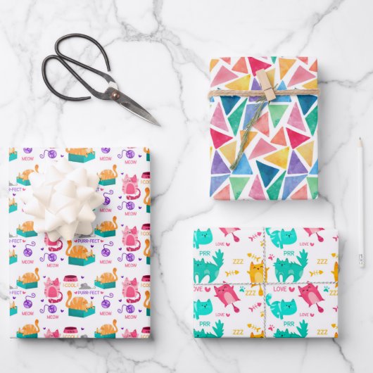 Katten: papierbladen voor onmiddellijke verpakking inpakpapier vel (Voorkant)