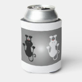 Katten passen de cougars de witte kat toe blikjeskoeler (Blikje Achterkant)