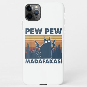 katten Pew Pew Madafakas Funny Crazy Cat iPhone 11Pro Max Hoesje