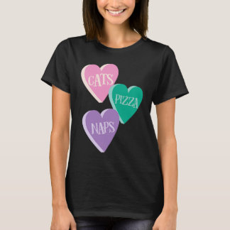Katten Pizza Slapjes Zoete Hart Voor Valentijnsdag T-shirt