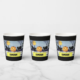   Katten Pompoen Halloween Papieren Bekers