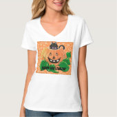 Katten pompoen T-shirt (Voorkant)