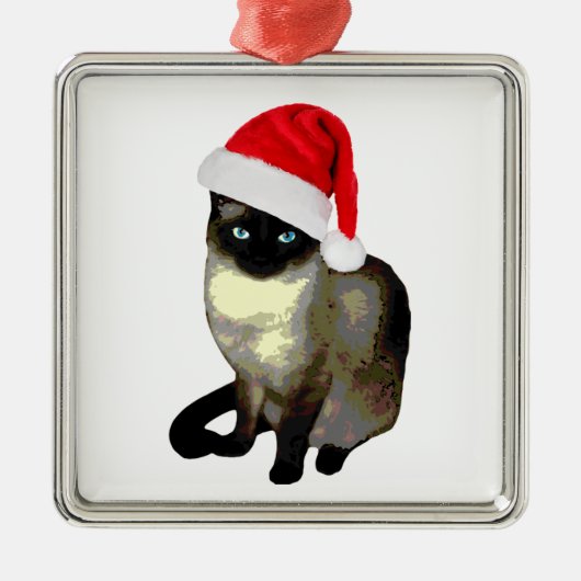 Katten poten, Siamese kerstsieraden Metalen Ornament (Voorkant)