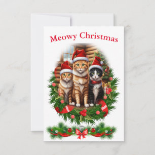 Katten Prettig kerstfeest Dieren Kaart