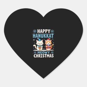 Katten Prettig kerstfeest Gelukkig Hanukkah Joods Hart Sticker