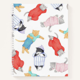 KATTEN PYJAMAS 8.5 "x11" spiraal Notitieboek