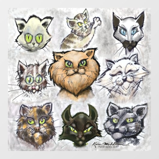 Katten Raamsticker (Vel)